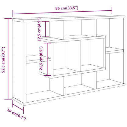 Wandschap 85X16X52,5 Cm Bewerkt Hout Eikenkleur