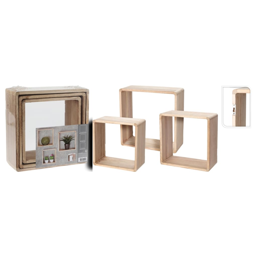 H&S Collection -Delige Wandschapset Hout Naturel