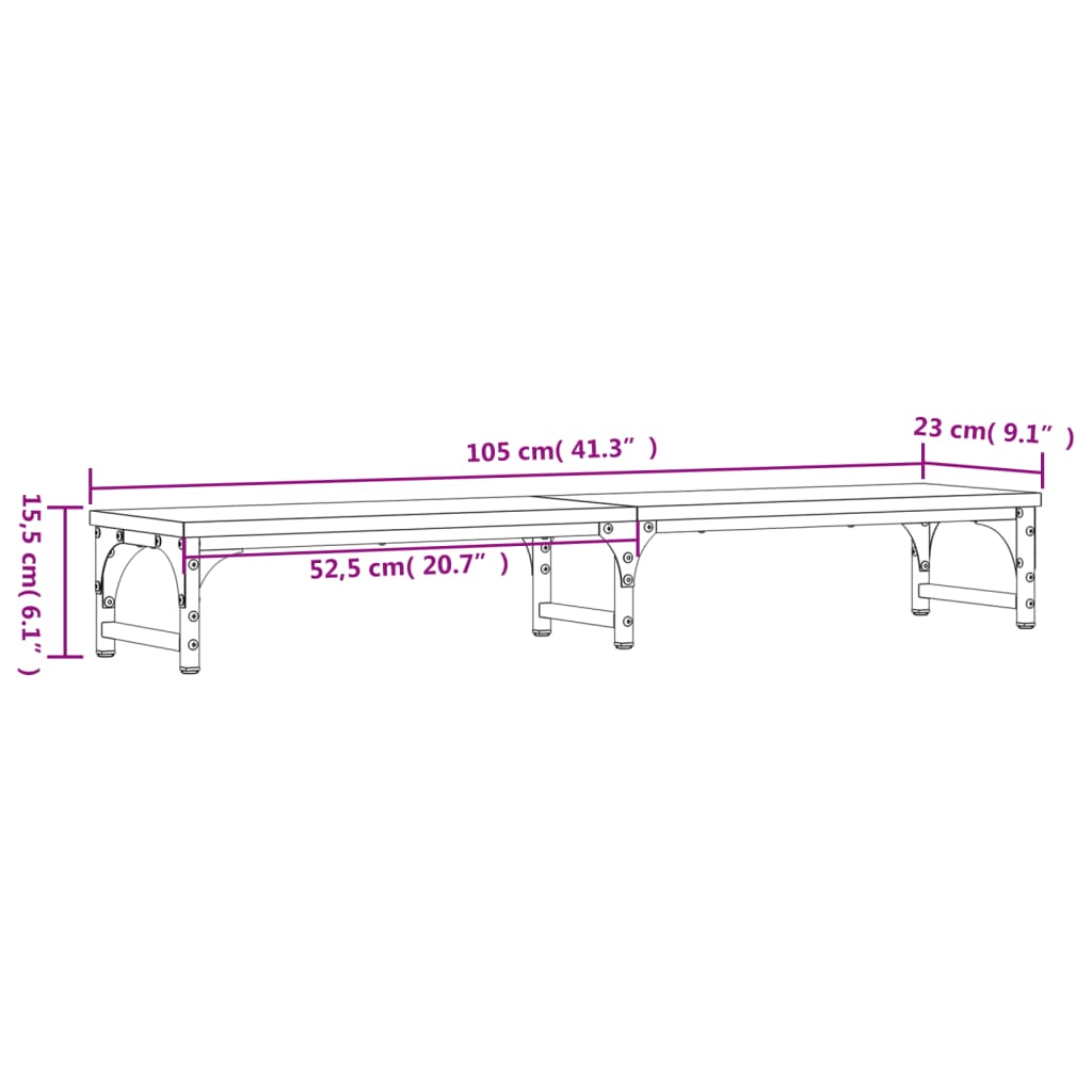 Monitorstandaard 105X23X15,5 Cm Bewerkt Hout