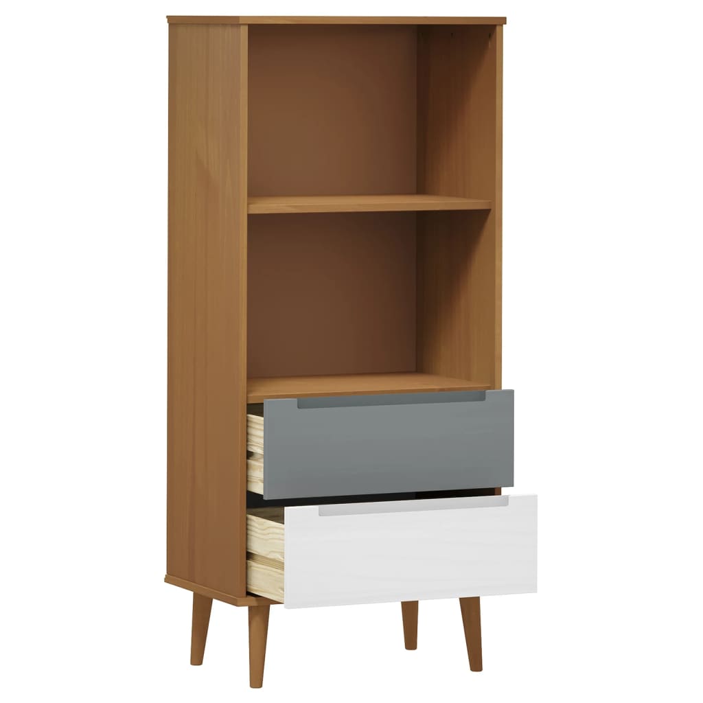 Boekenkast Molde 60X35X33,5 Cm Massief Grenenhout