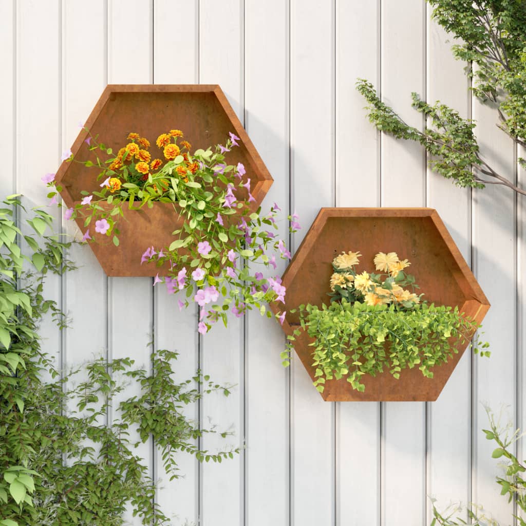 Plantenbakken Wandmontage Cortenstaal Roestig