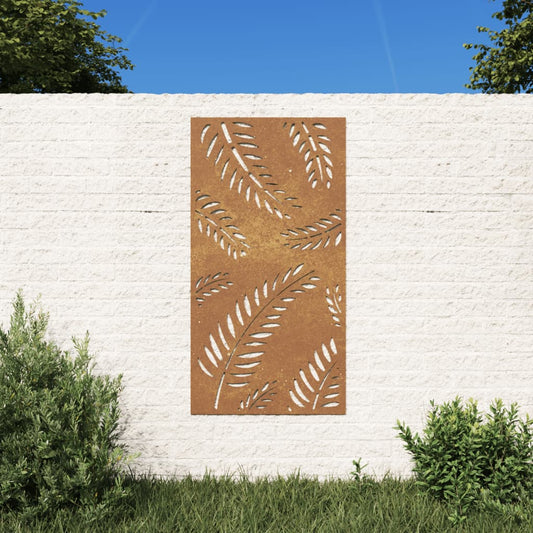 Wanddecoratie Tuin Bladontwerp 105X55 Cm Cortenstaal