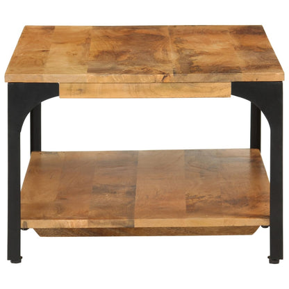 Salontafel 2-Laags 100X55X38 Cm Massief Mangohout En Staal