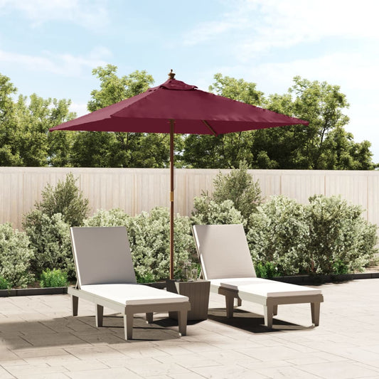 Parasol Met Houten Paal 198X198X231 Cm Bordeaux