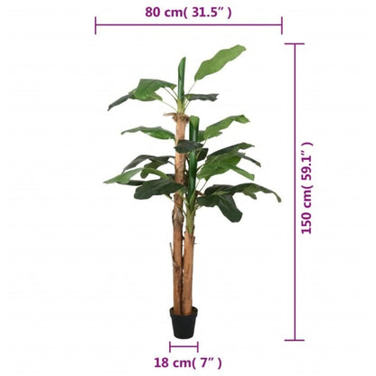 Kunstplant Bananenboom 18 Bladeren Groen