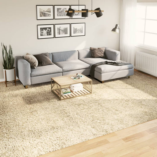 Vloerkleed Shaggy Hoogpolig Modern Ø 240 Cm Kleurig Goud