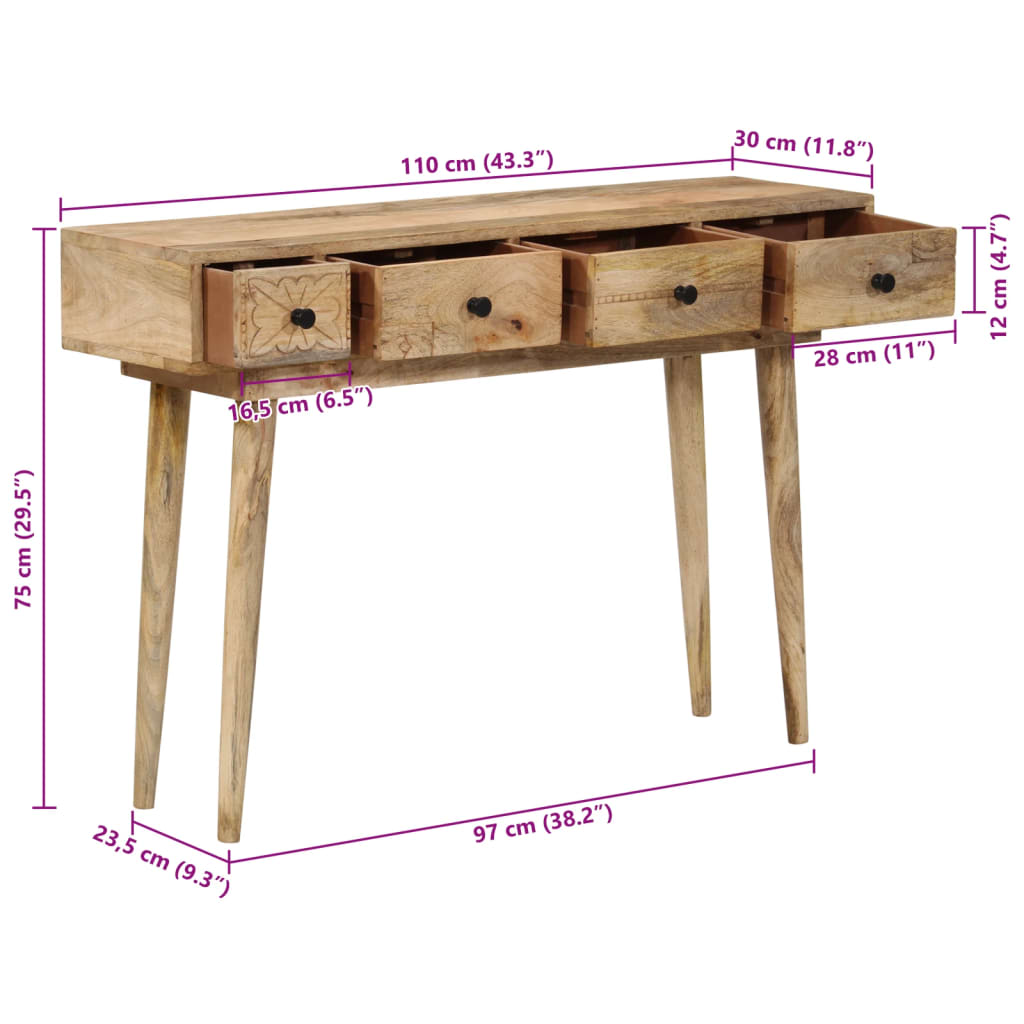 Wandtafel Massief Mangohout