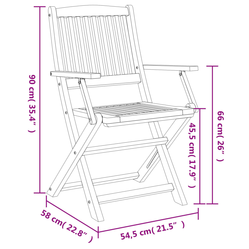 Tuinstoelen Inklapbaar 54,5X58X90 Cm Massief Acaciahout