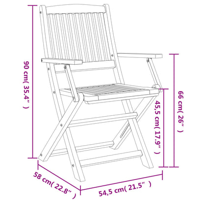 Tuinstoelen Inklapbaar 54,5X58X90 Cm Massief Acaciahout