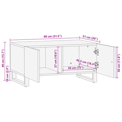 Salontafel 80X51X40 Cm Massief Ruw Mangohout