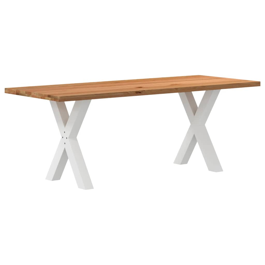 Eettafel Rechthoekig Massief Eikenhout Lichtbruin