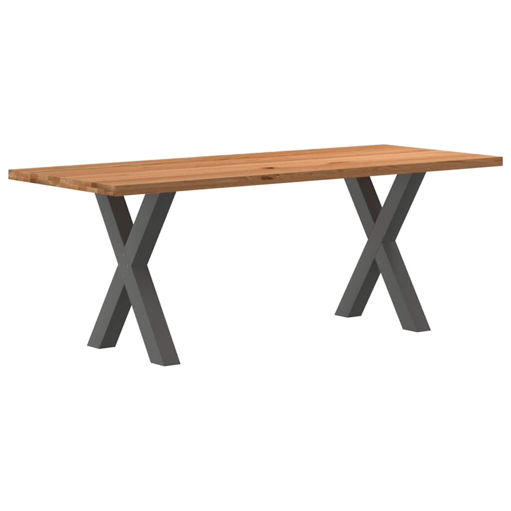 Eettafel Rechthoekig Massief Eikenhout Lichtbruin