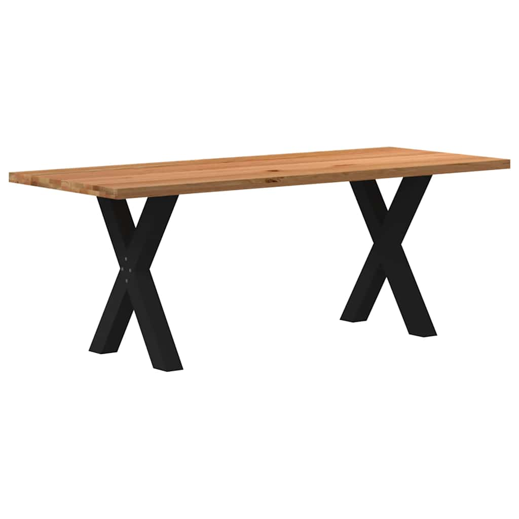 Eettafel Rechthoekig Massief Eikenhout Lichtbruin