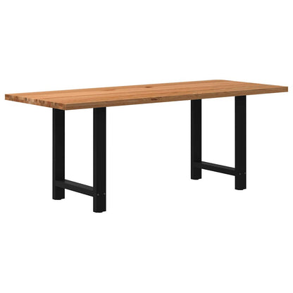 Eettafel Rechthoekig Massief Eikenhout Lichtbruin