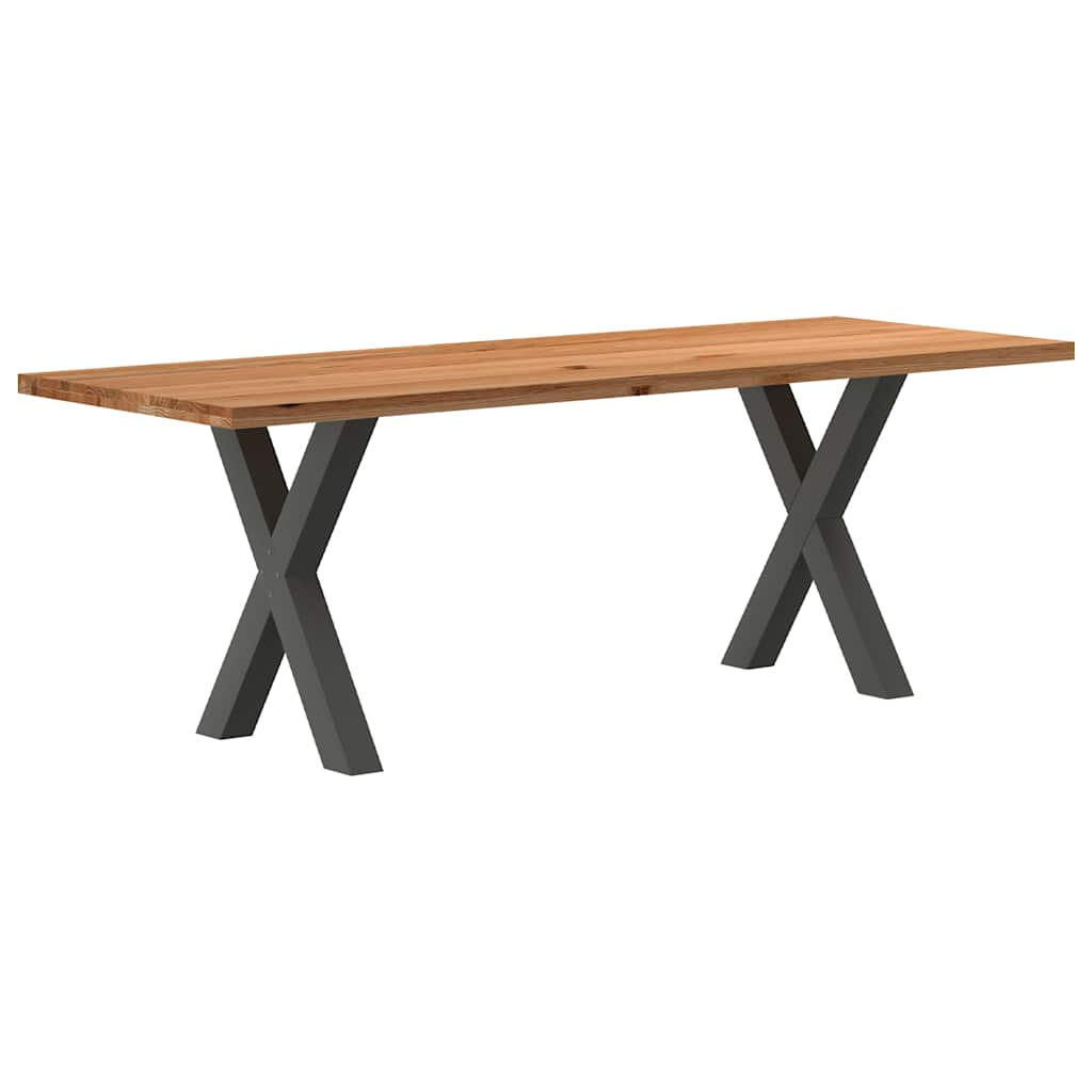 Eettafel Rechthoekig Massief Eikenhout Lichtbruin