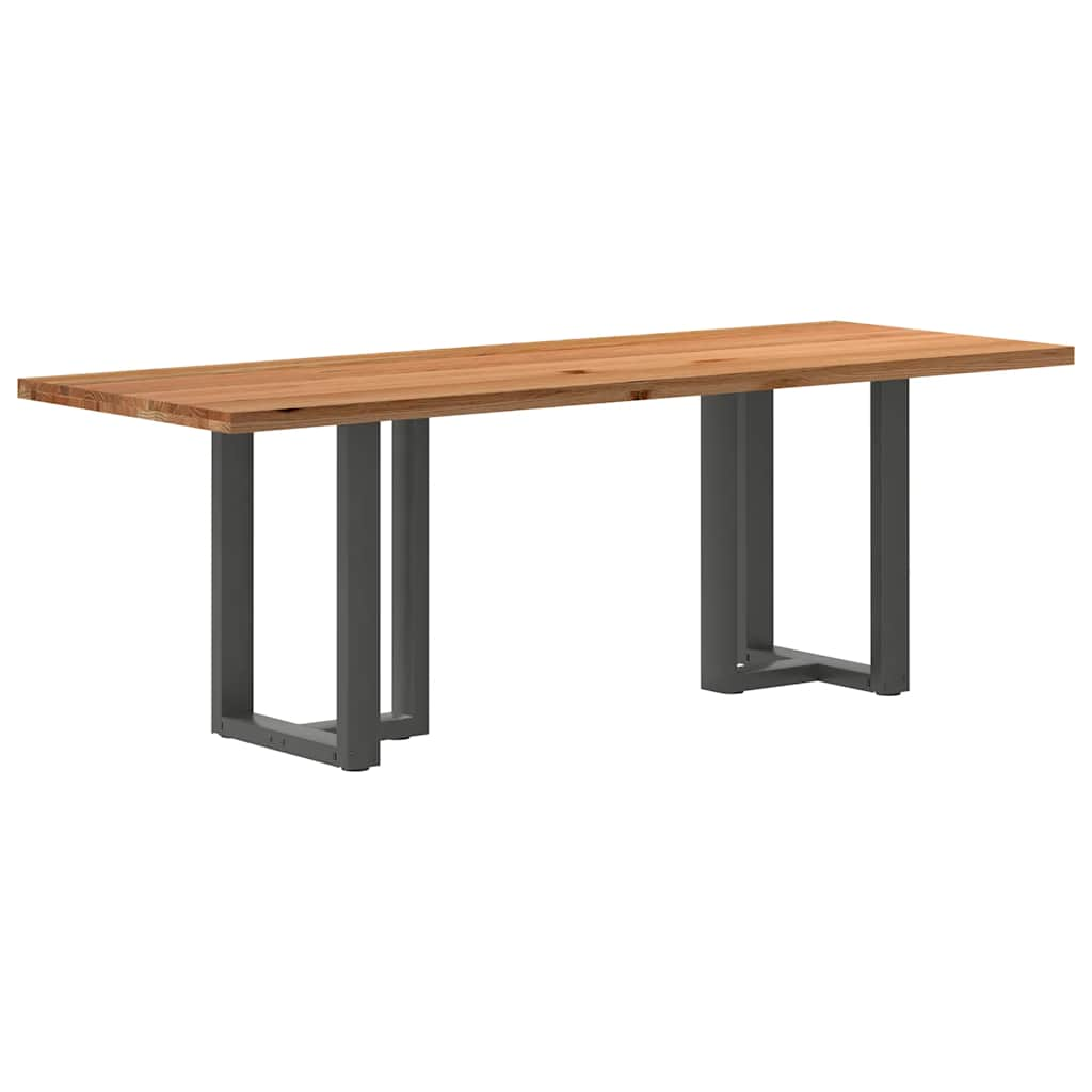 Eettafel Rechthoekig Massief Eikenhout Lichtbruin