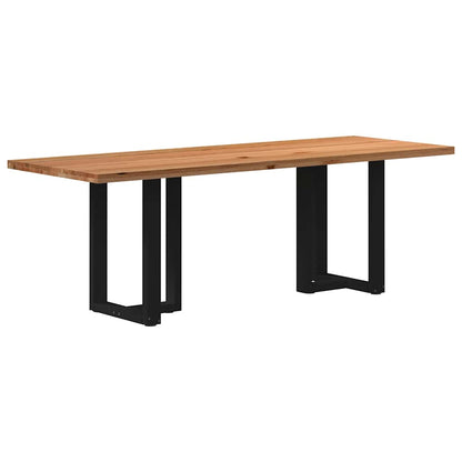 Eettafel Rechthoekig Massief Eikenhout Lichtbruin