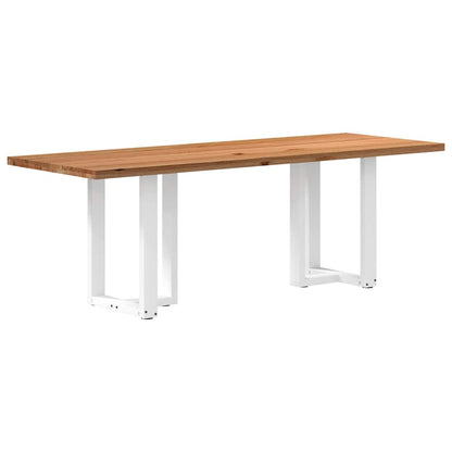 Eettafel Rechthoekig Massief Eikenhout Lichtbruin