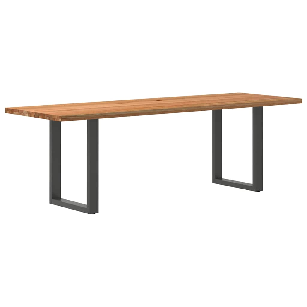 Eettafel Rechthoekig Massief Eikenhout Lichtbruin