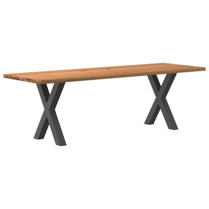 Eettafel Rechthoekig Massief Eikenhout Lichtbruin