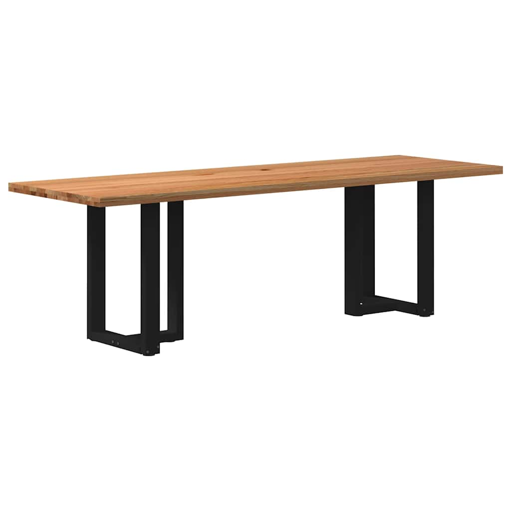 Eettafel Rechthoekig Massief Eikenhout Lichtbruin