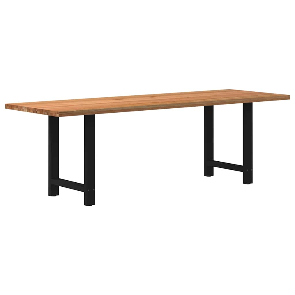 Eettafel Rechthoekig Massief Eikenhout Lichtbruin