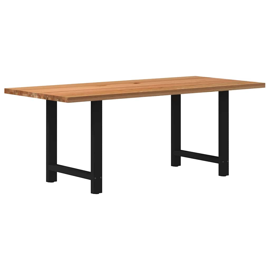 Eettafel Rechthoekig Massief Eikenhout Lichtbruin