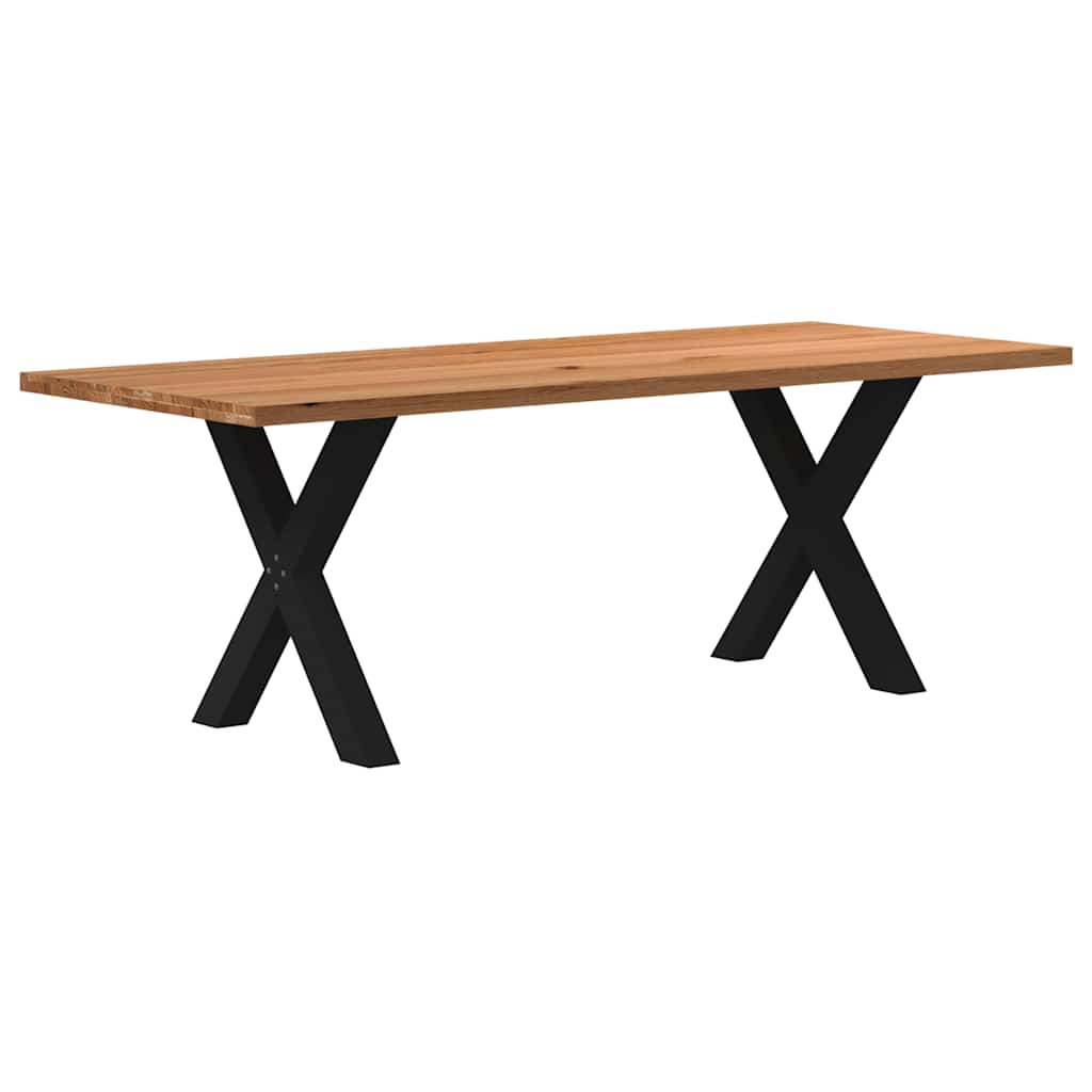 Eettafel Rechthoekig Massief Eikenhout Lichtbruin