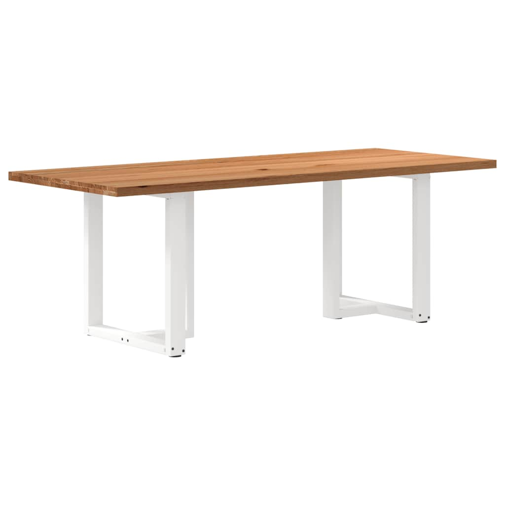 Eettafel Rechthoekig Massief Eikenhout Lichtbruin