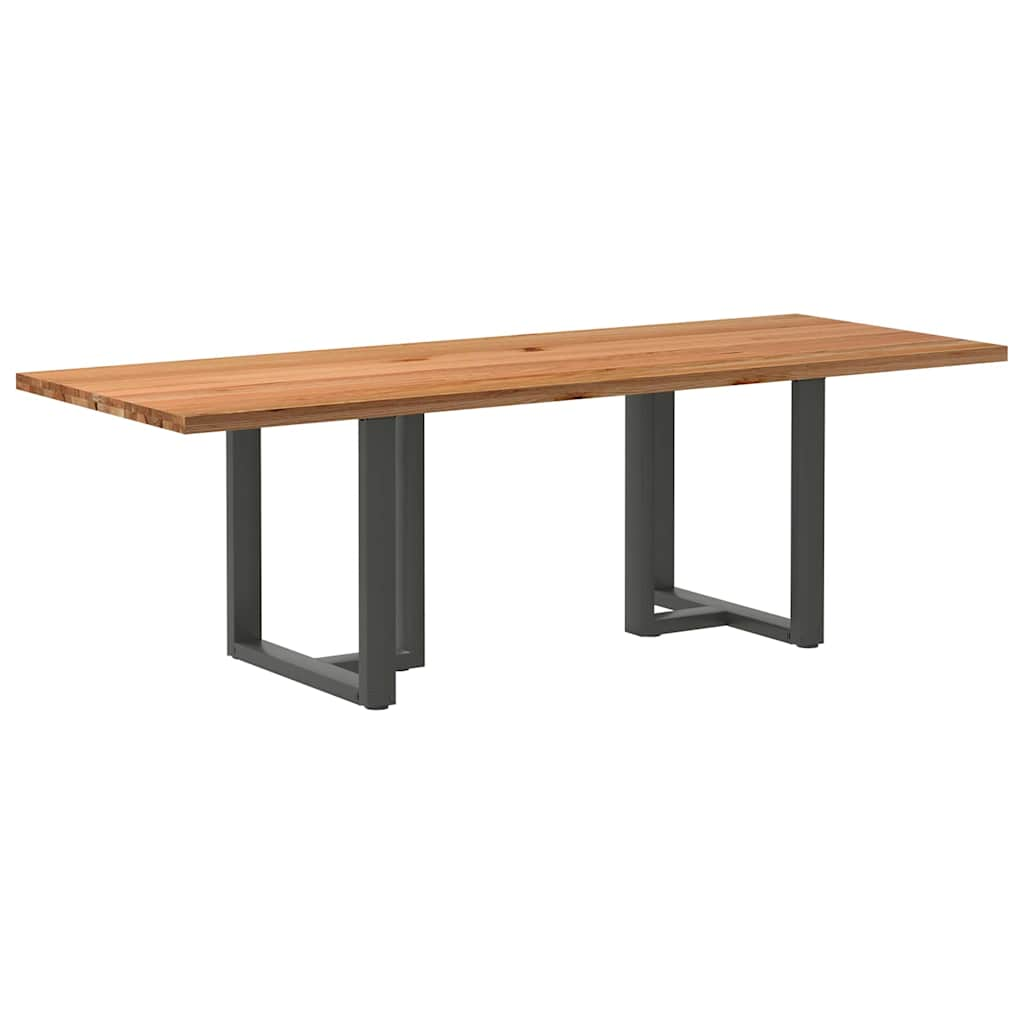 Eettafel Rechthoekig Massief Eikenhout Lichtbruin