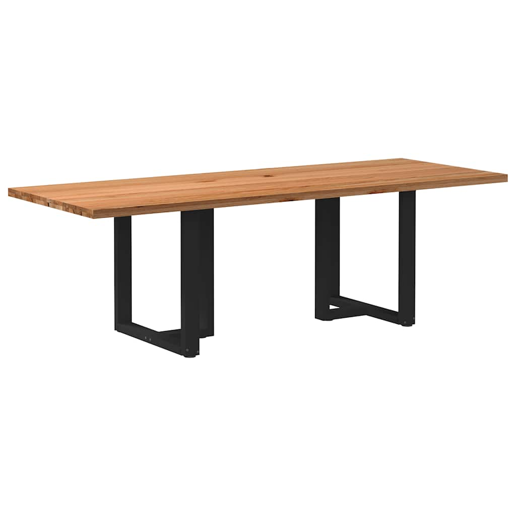 Eettafel Rechthoekig Massief Eikenhout Lichtbruin