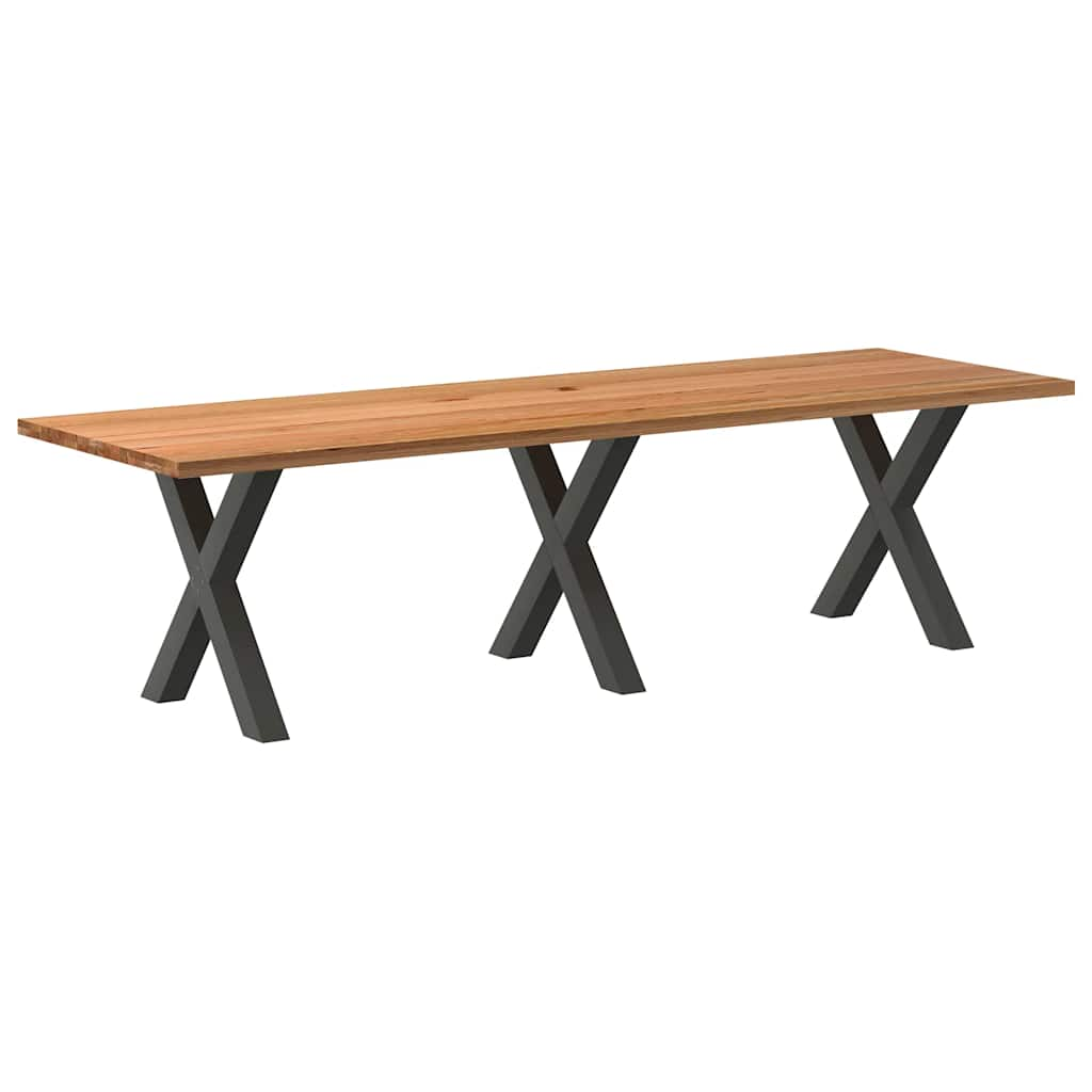 Eettafel Rechthoekig Massief Eikenhout Lichtbruin