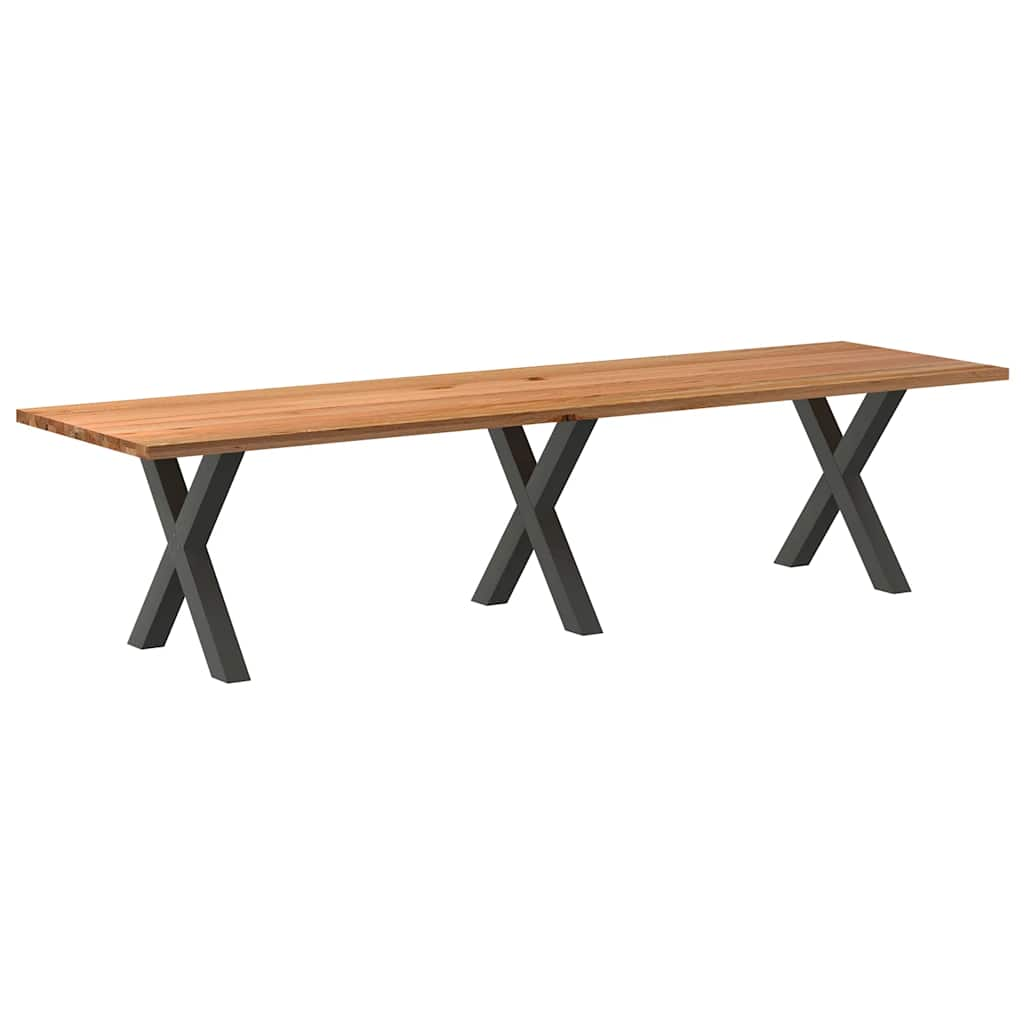 Eettafel Rechthoekig Massief Eikenhout Lichtbruin