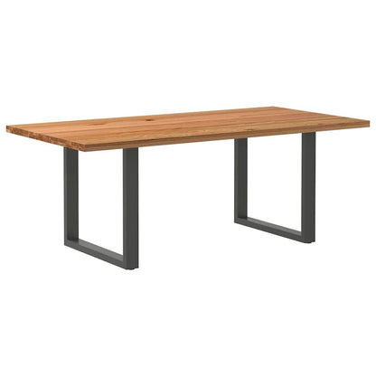 Eettafel Rechthoekig Massief Eikenhout Lichtbruin