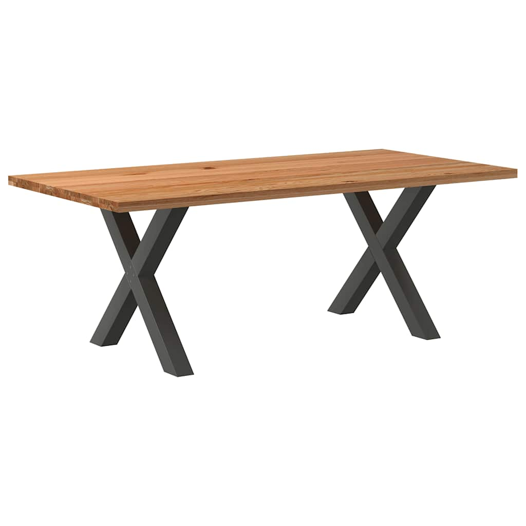 Eettafel Rechthoekig Massief Eikenhout Lichtbruin