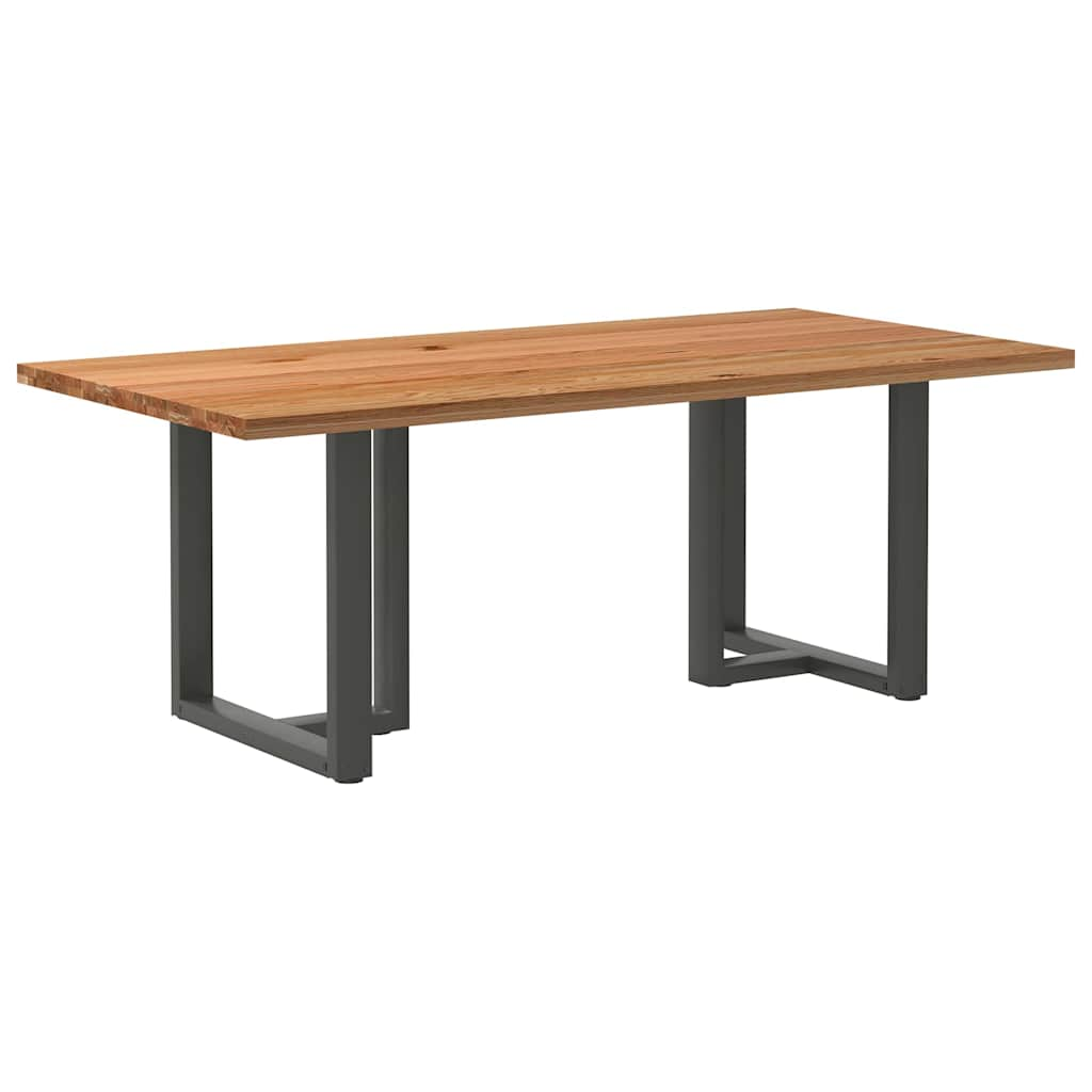 Eettafel Rechthoekig Massief Eikenhout Lichtbruin