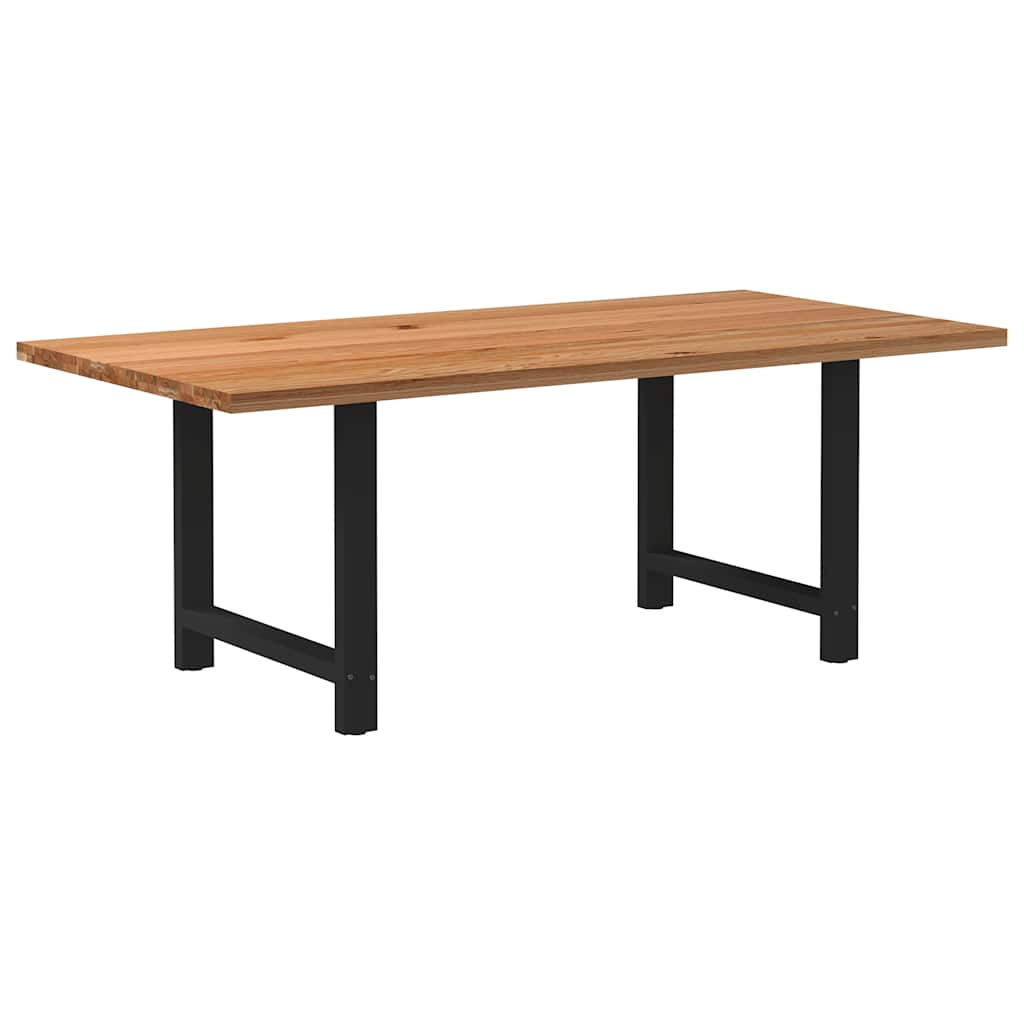 Eettafel Rechthoekig Massief Eikenhout Lichtbruin