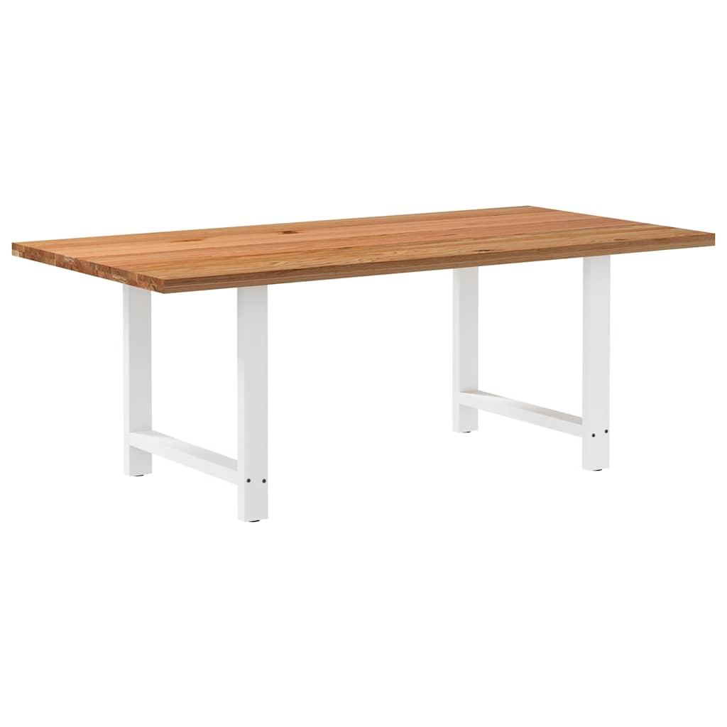 Eettafel Rechthoekig Massief Eikenhout Lichtbruin