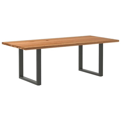 Eettafel Rechthoekig Massief Eikenhout Lichtbruin