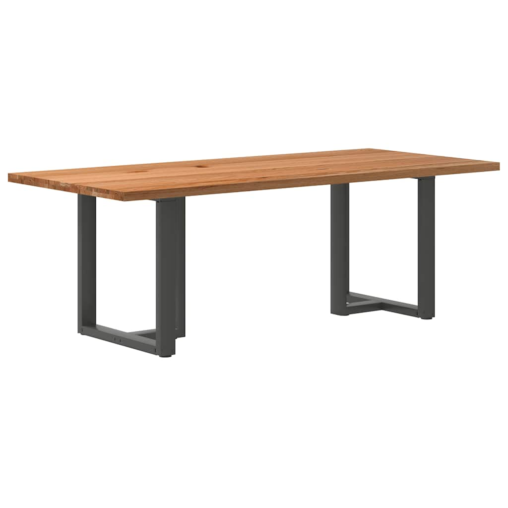 Eettafel Rechthoekig Massief Eikenhout Lichtbruin