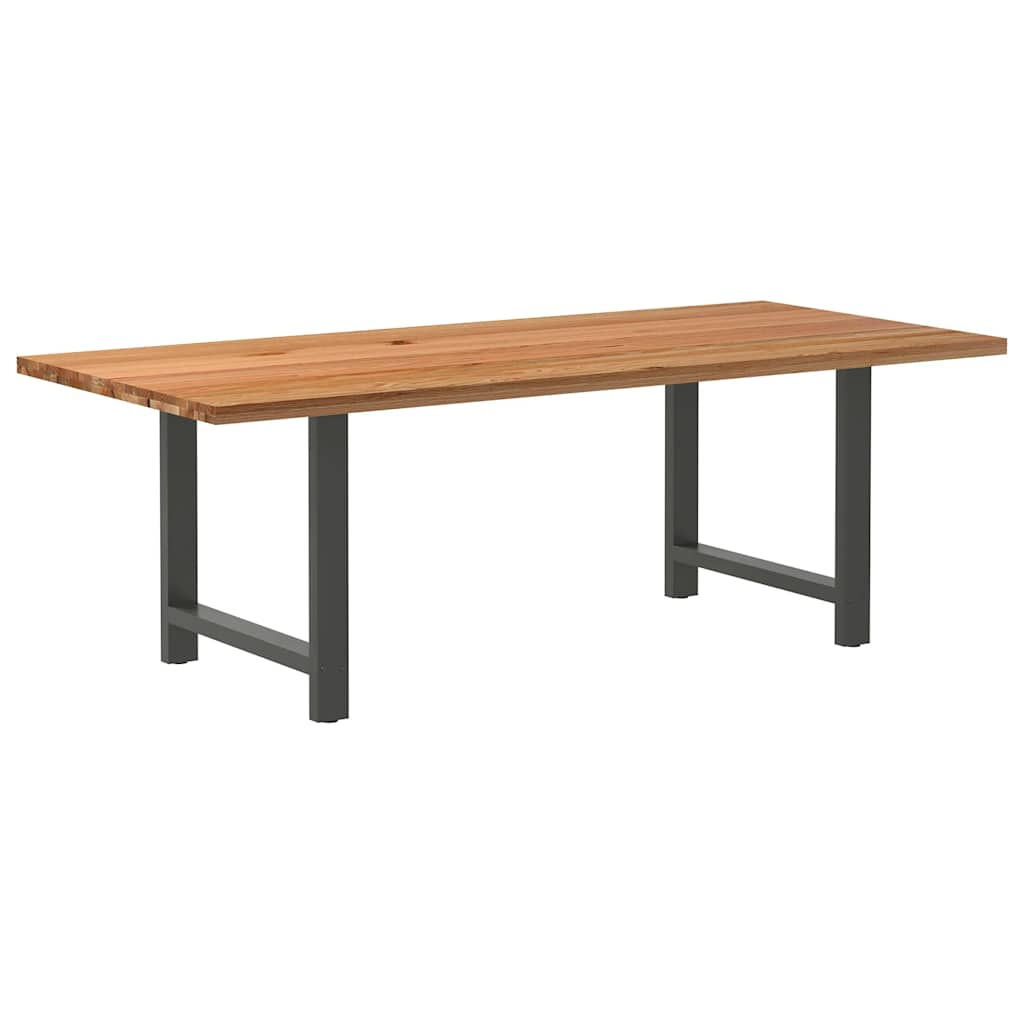 Eettafel Rechthoekig Massief Eikenhout Lichtbruin