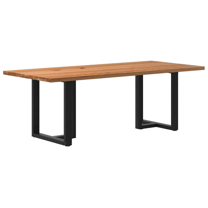 Eettafel Rechthoekig Massief Eikenhout Lichtbruin