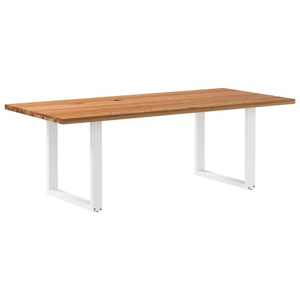 Eettafel Rechthoekig Massief Eikenhout Lichtbruin