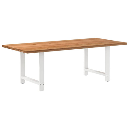 Eettafel Rechthoekig Massief Eikenhout Lichtbruin