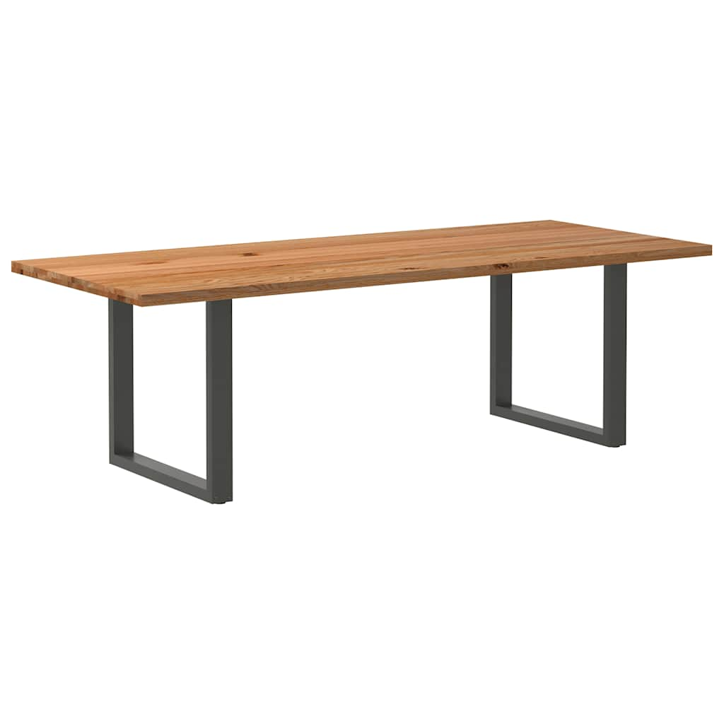 Eettafel Rechthoekig Massief Eikenhout Lichtbruin