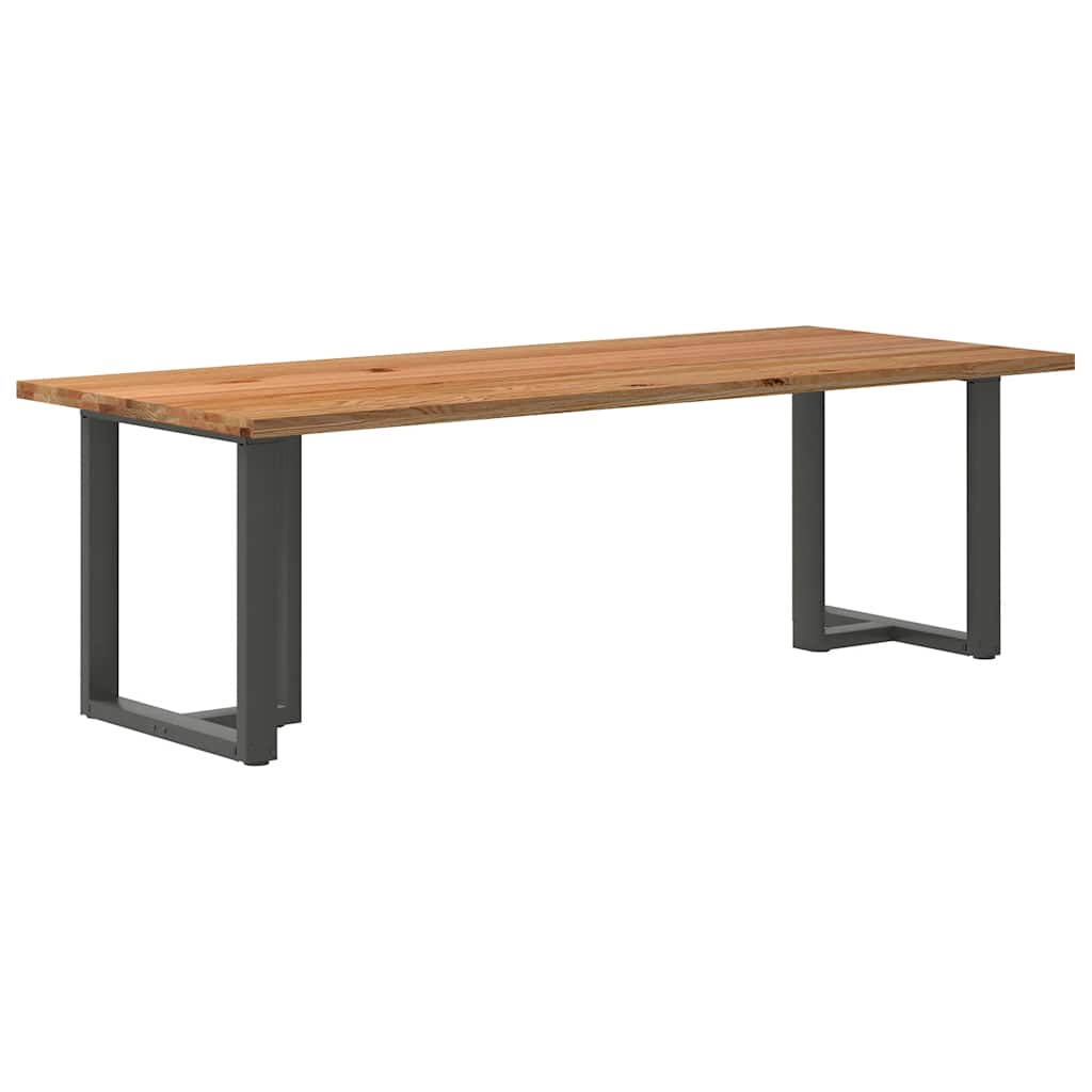 Eettafel Rechthoekig Massief Eikenhout Lichtbruin