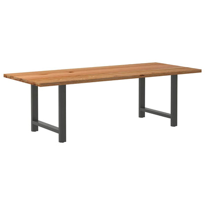 Eettafel Rechthoekig Massief Eikenhout Lichtbruin