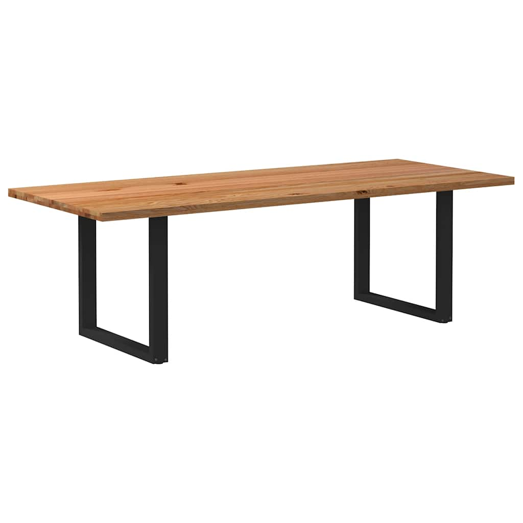 Eettafel Rechthoekig Massief Eikenhout Lichtbruin