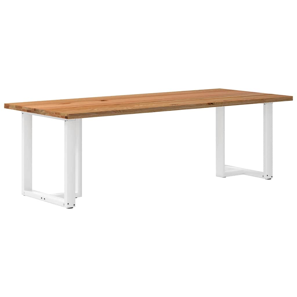 Eettafel Rechthoekig Massief Eikenhout Lichtbruin