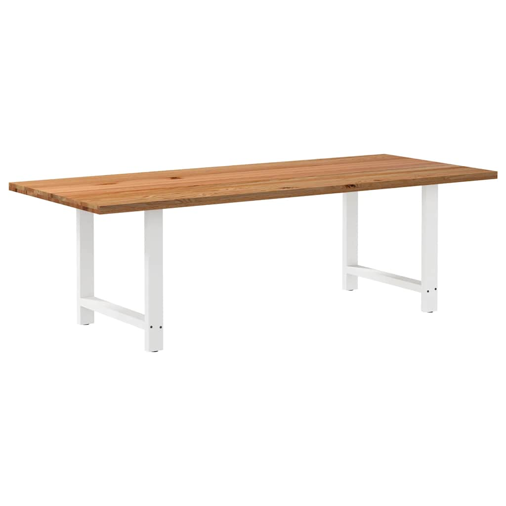 Eettafel Rechthoekig Massief Eikenhout Lichtbruin